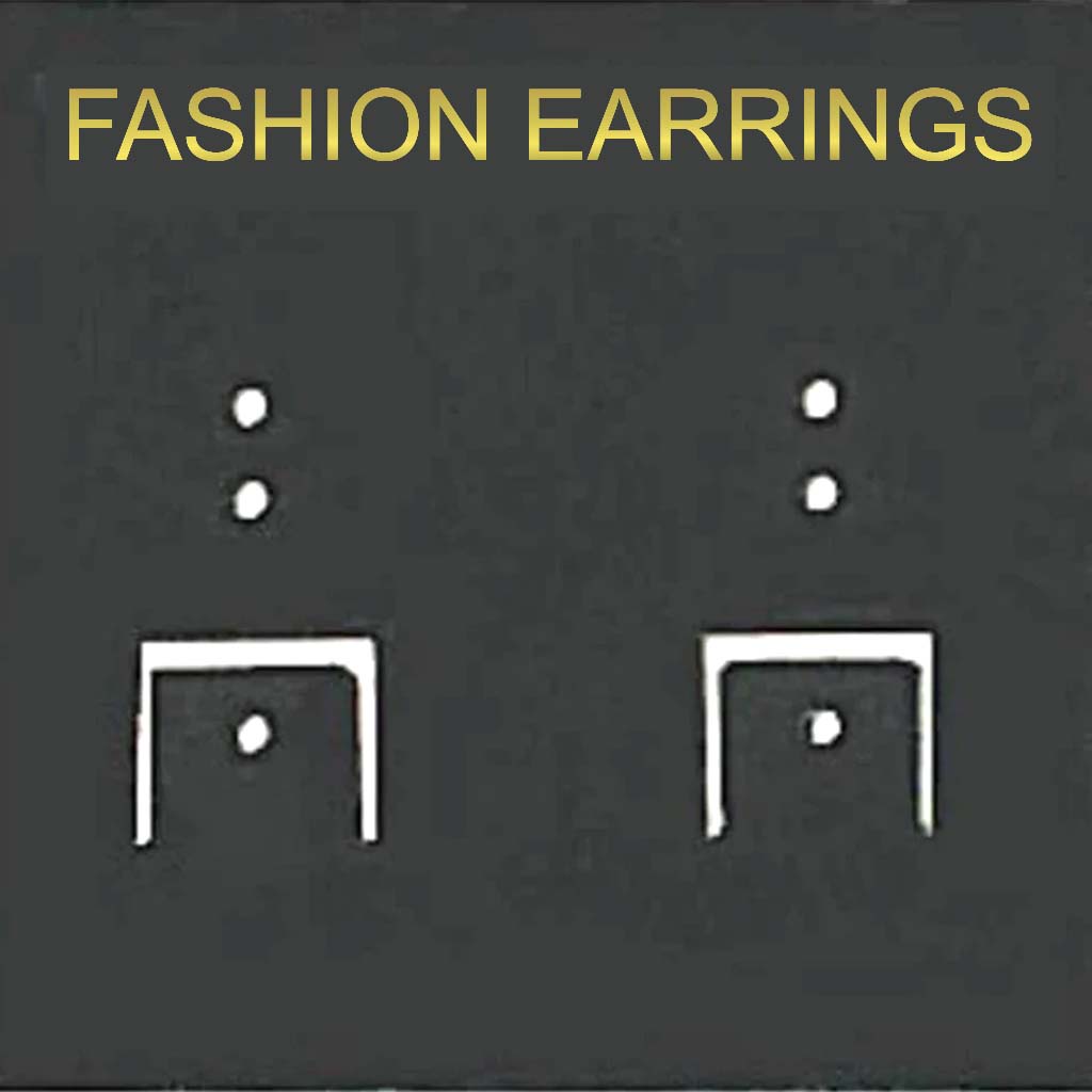 Earring Display Cards Black PVC Plastic 