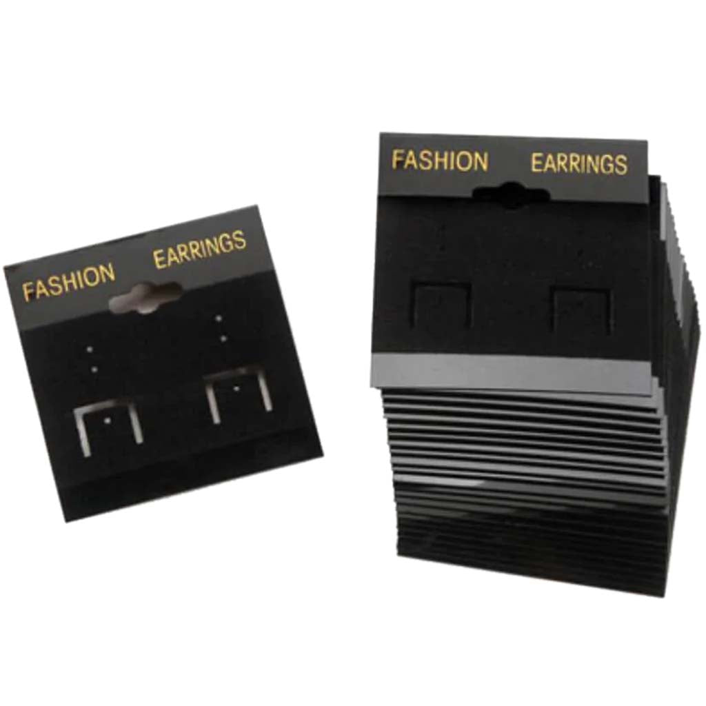 Earring Display Cards Velvet Black 2 x 2 inches 100 pieces 