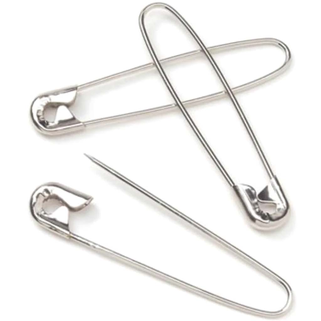 Coilless Safety Pin Nickel 1-1/2 inches 