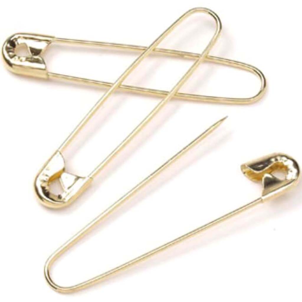 Coilless Safety Pin 2-1/4 Inch Gold 50 pcs 