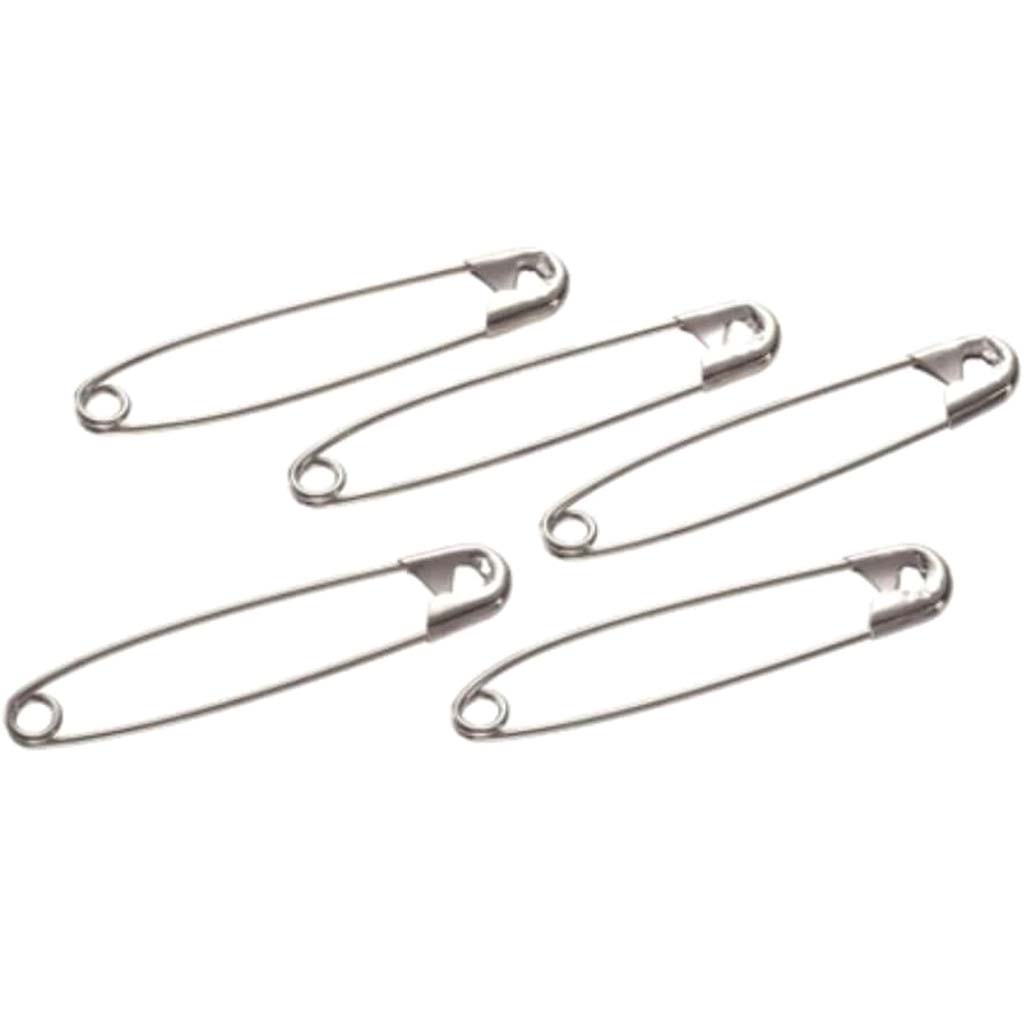 #4 Safety Pins Nickel 2-1/4 inches 90 pieces 