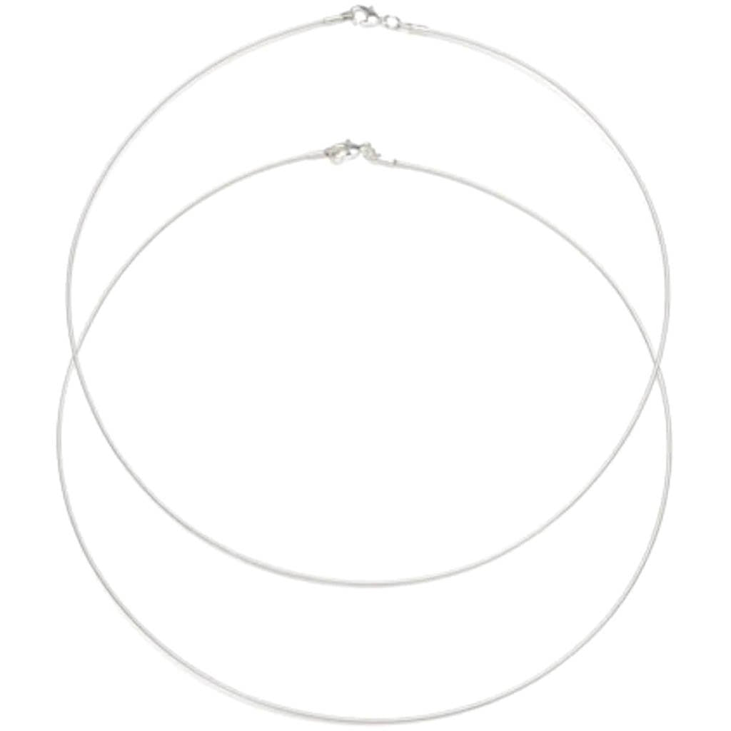 Mix and Mingle Choker Necklace Bright Silver Plated 16 inches 