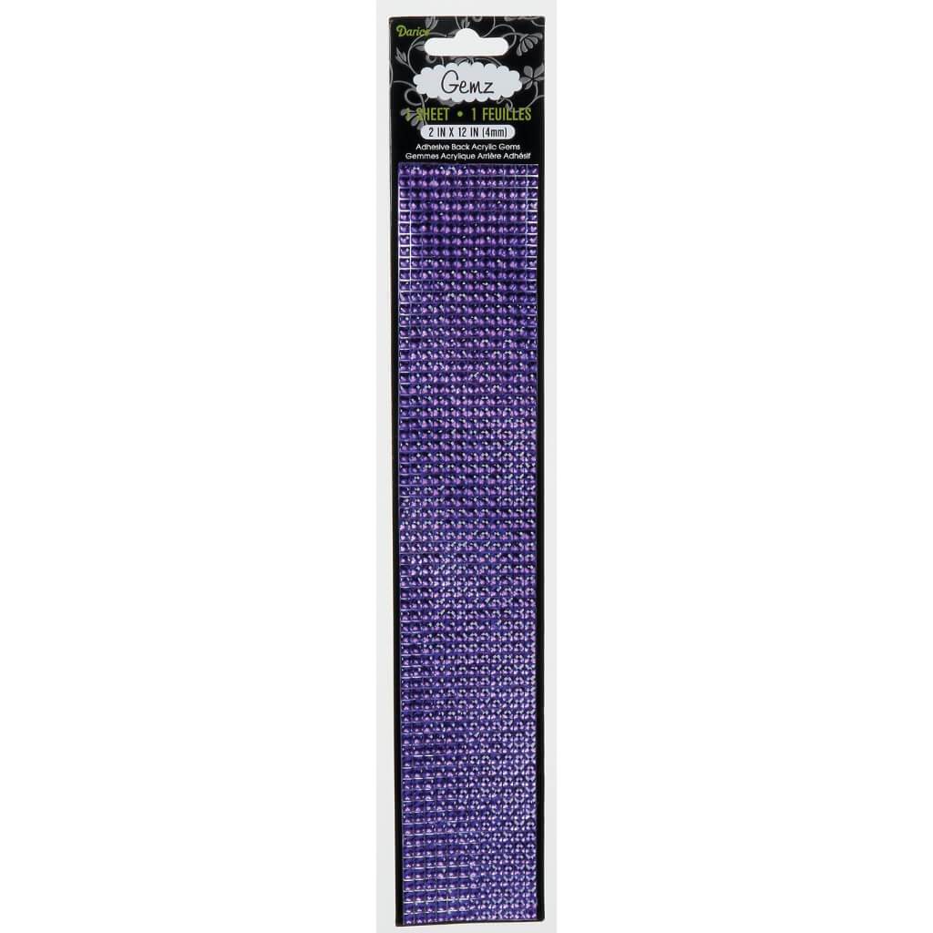 GEMZ ADHESIVE ACRYLIC GEMS PURPLE 4MM 