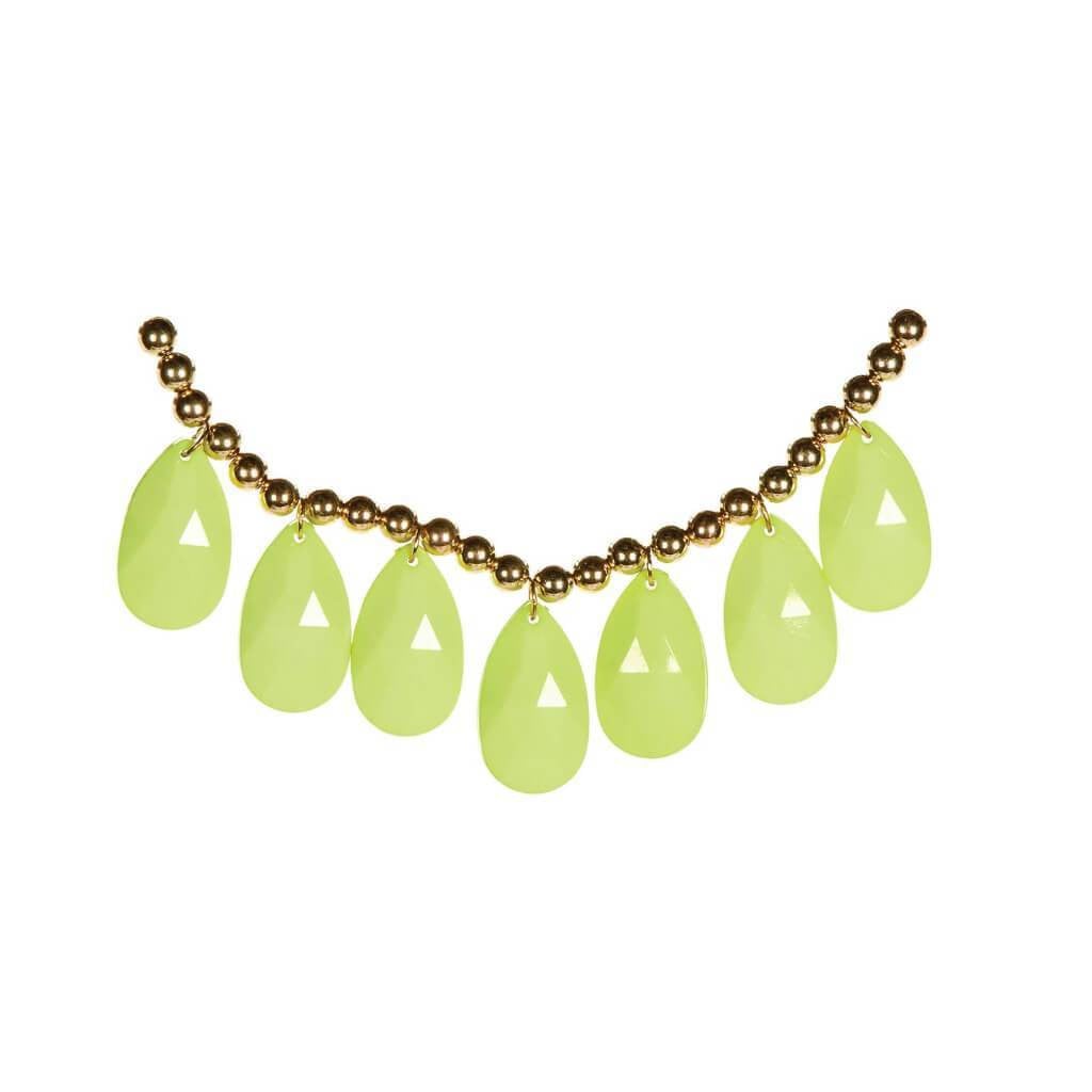 ACRYLIC BEADS TEARDROP LIME GREEN 21X37MM 