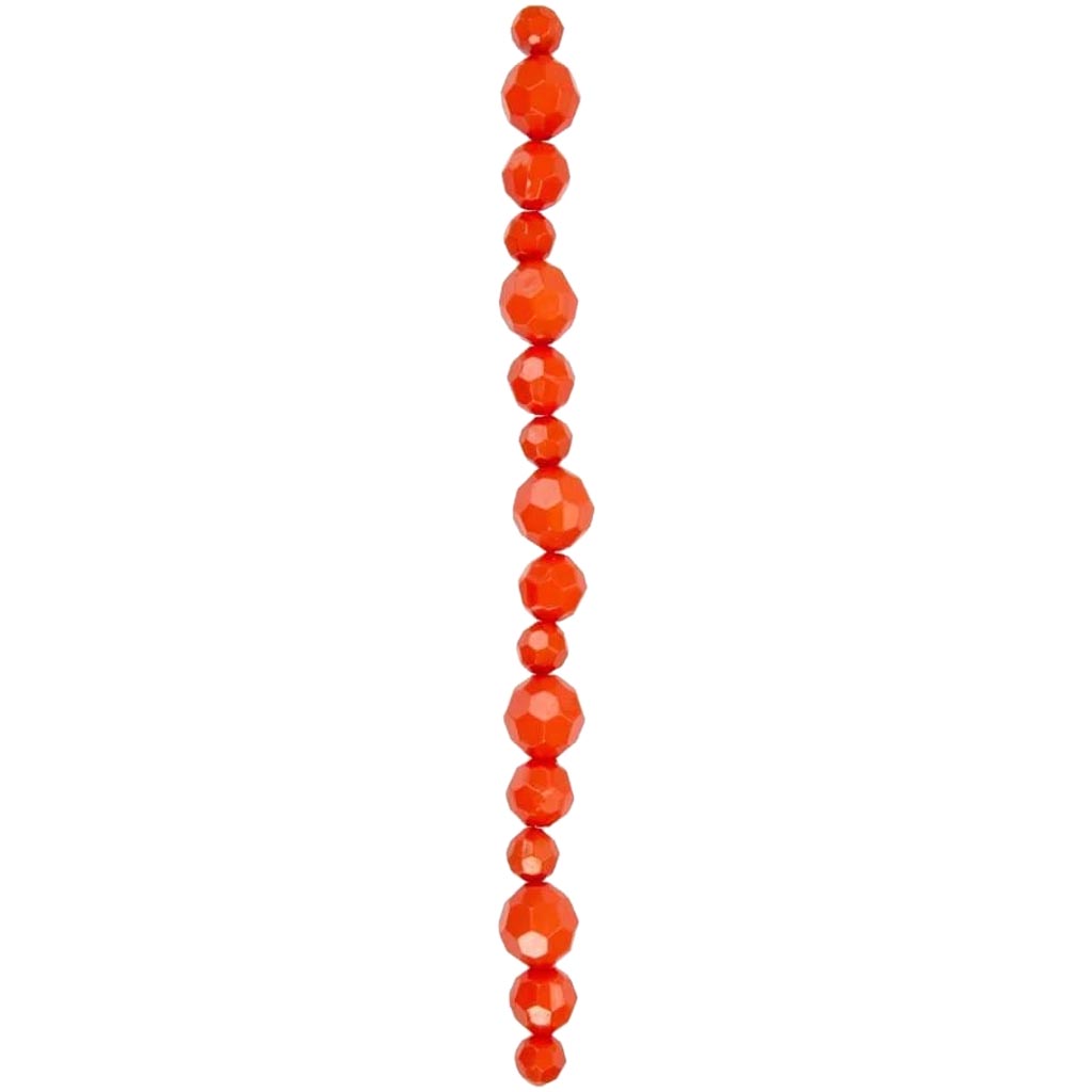 ACRYLIC BEADS FACETED ROUND SALMON 8/10/12MM