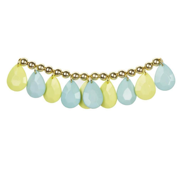 ACRYLIC BEADS TEARDROP LIME & MINT 17X25MM 