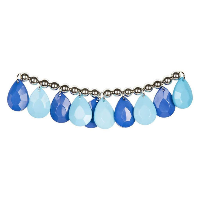 ACRYLIC BEADS TEARDROP AQUA & BLUE 17X25MM 