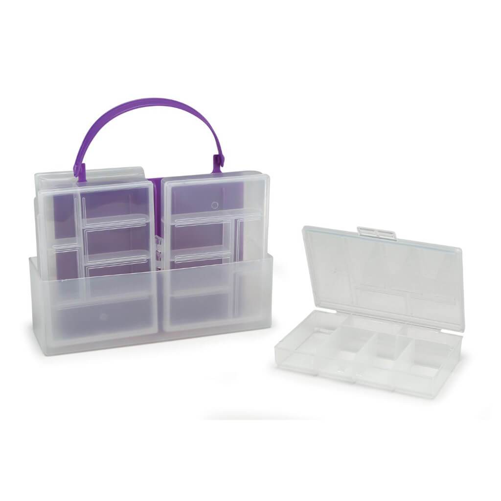 STORAGE CONTAINERS WITH HANDLE CLEAR SET OF 4 