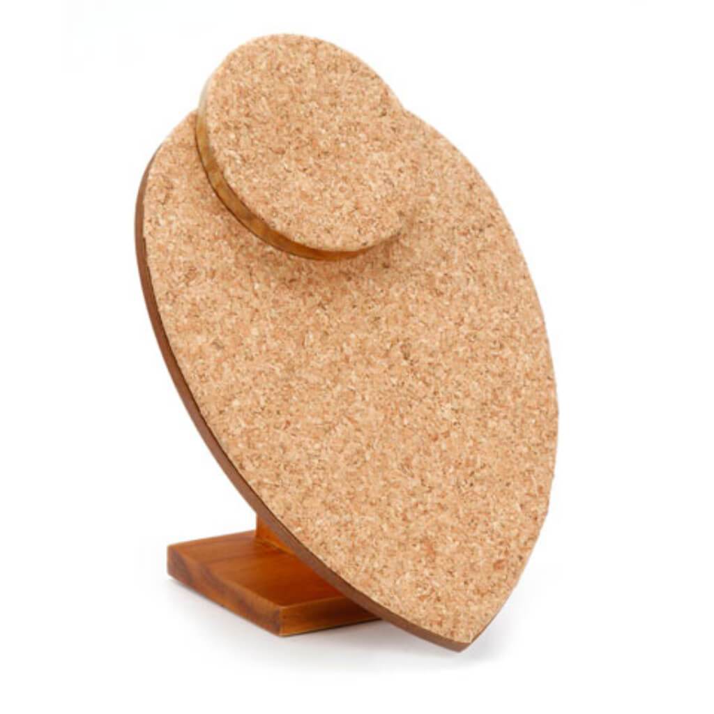 CORK AND WOOD NECKLACE DISPLAY 