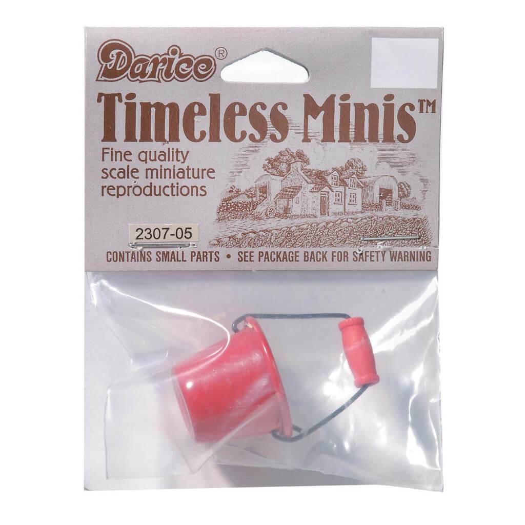 MINIATURE METAL PAIL RED 1IN 