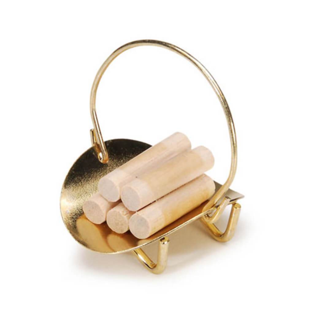 MINIATURE LOG BASKET BRASS 1IN 