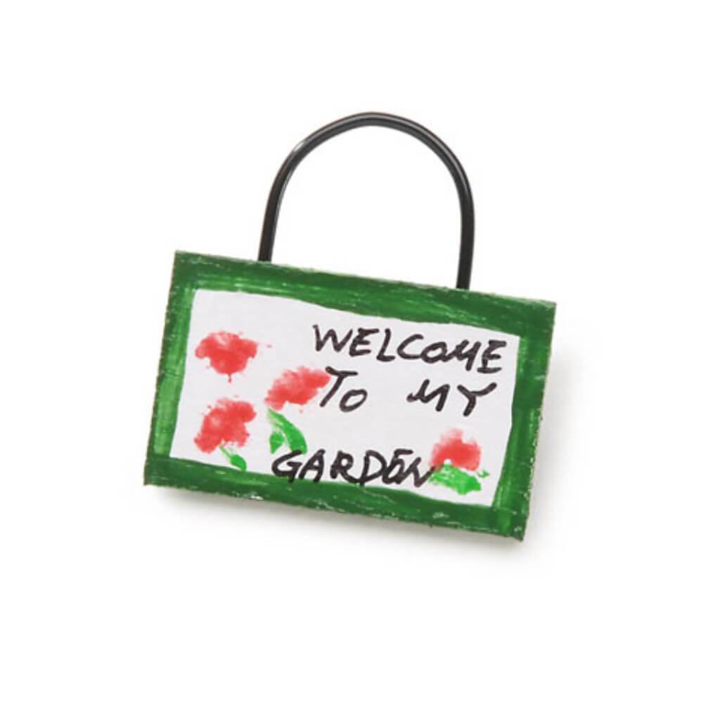 MINIATURE WELCOME TO GARDEN SIGN 1IN 