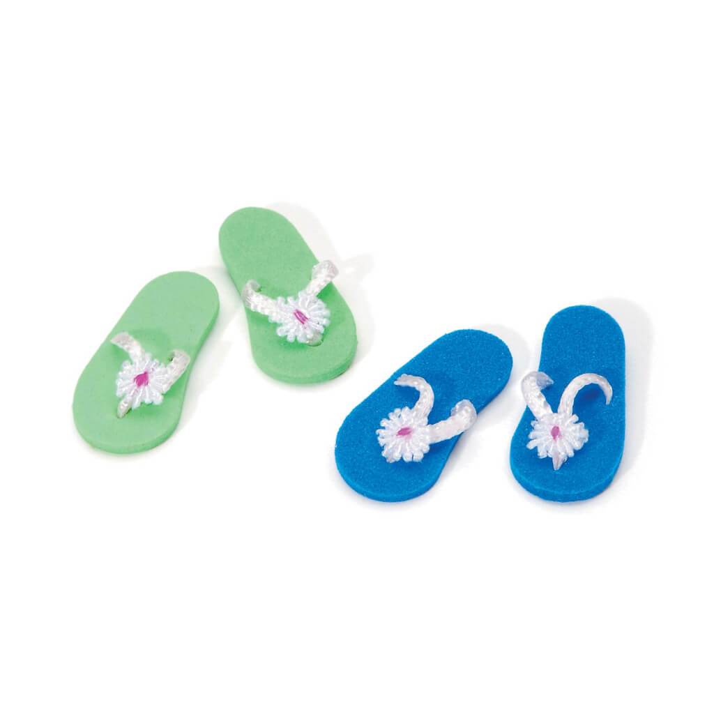 MINIATURE FLIP FLOPS BLUE GRN 1IN 