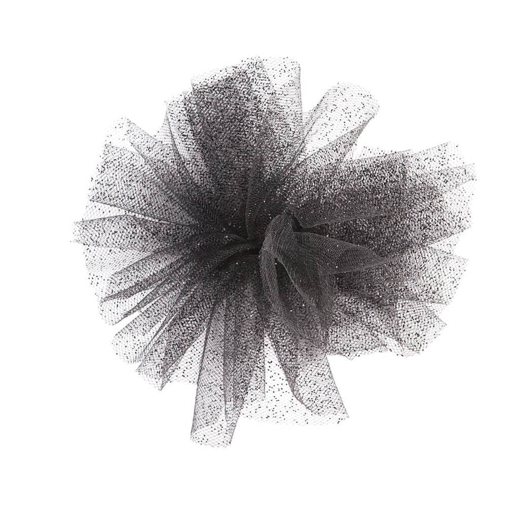 GLITTER TULLE BLK 6INX10YD 