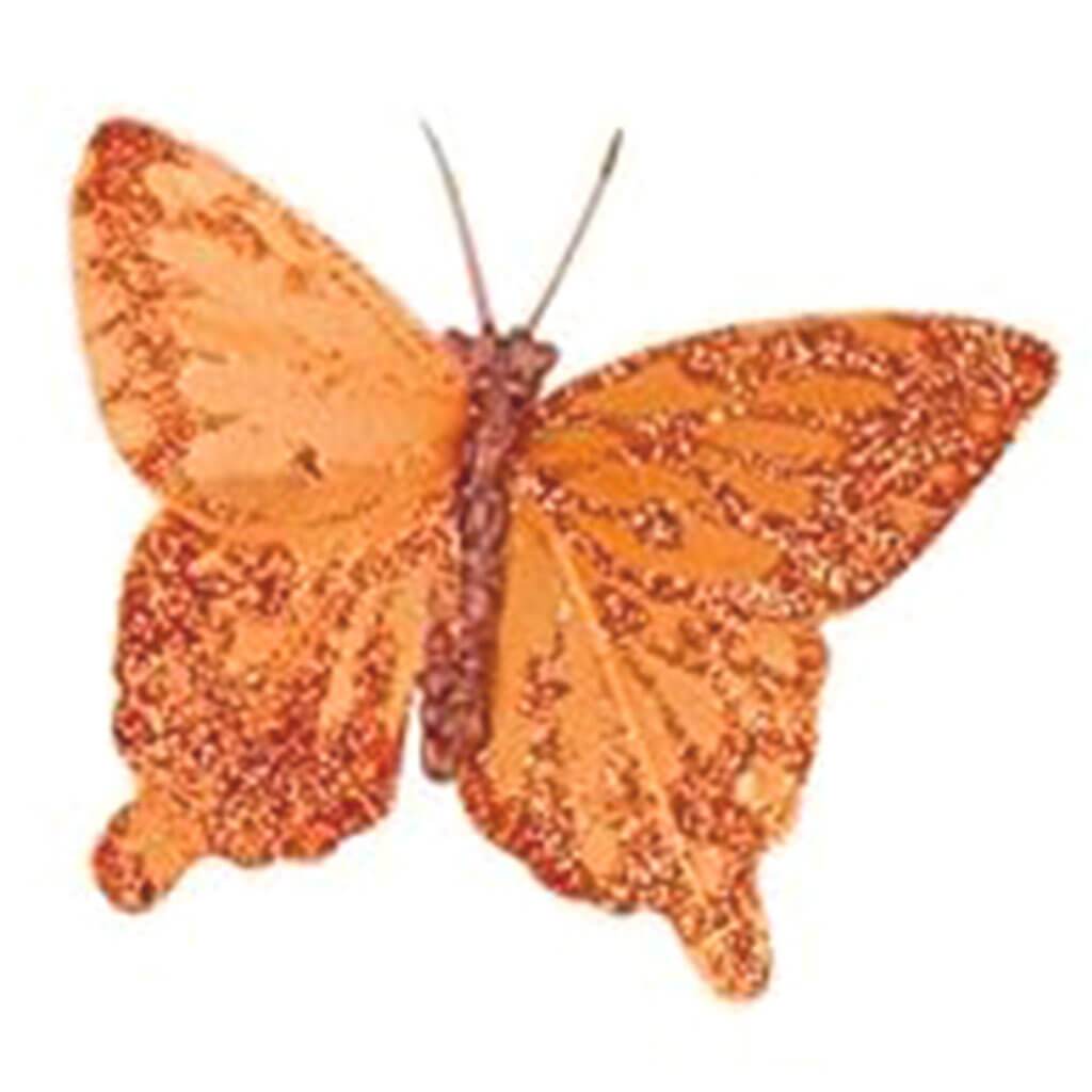 Glitter Butterfly Orange and Gold