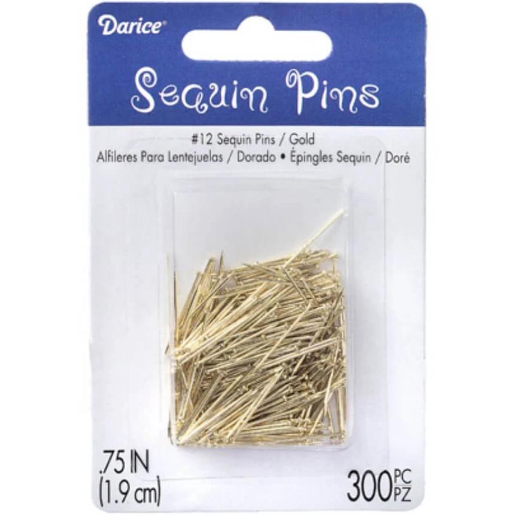 Sequin Pins #12 Gold 3/4 inches 300 assorted size 