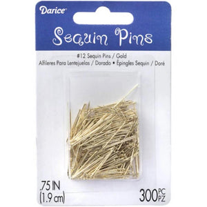 Sequin Pins #12 Gold 3/4 inches 300 assorted size 