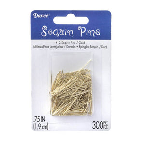 Sequin Pins #12 Gold 3/4 inches 300 assorted size