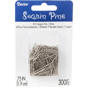Sequin Pins #12 Silver 3/4 inches 300 assorted size 