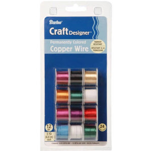 Permanently Colored Copper Wire 24 Gauge 5 yards 12 pieces 