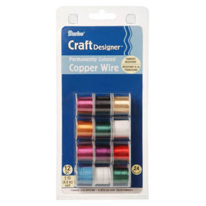 Permanently Colored Copper Wire 24 Gauge 5 yards 12 pieces