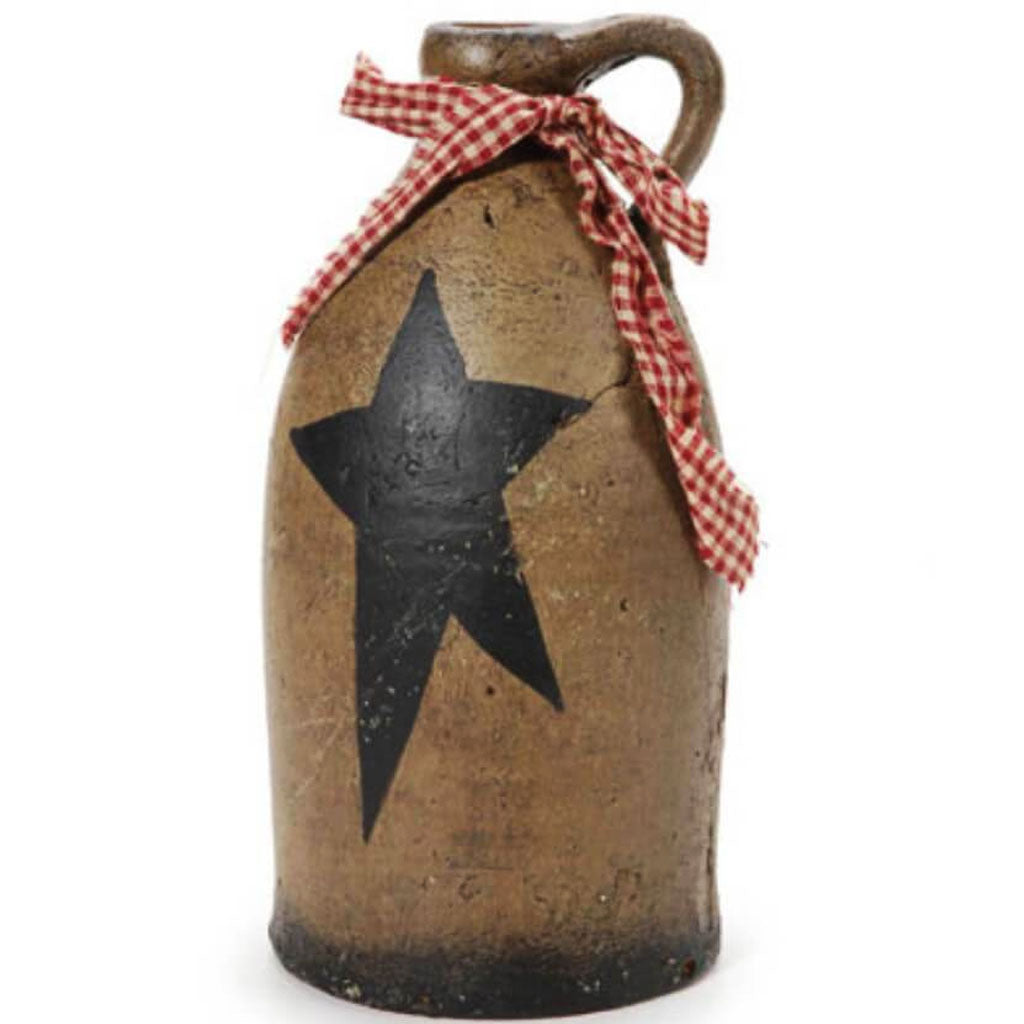 Brimfield Clay Jug with Painted Star 