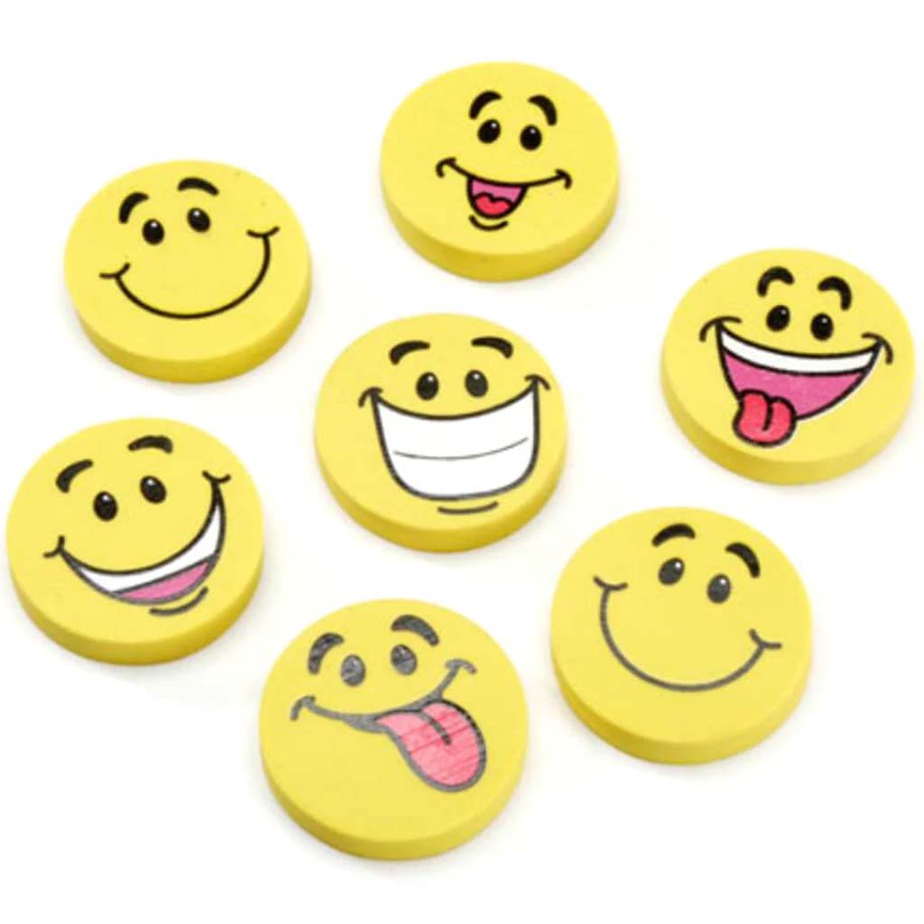 Smile Face Erasers Assorted Styles 