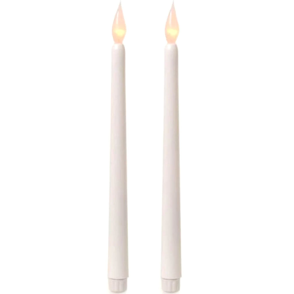 LED Taper Candle Silicone Tip White 2pcs 11 inches 