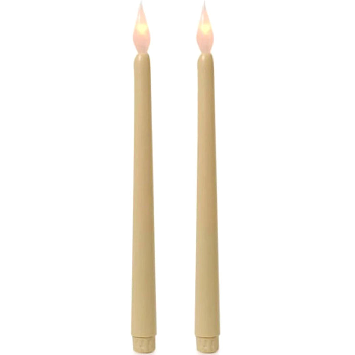 LED Taper Candle Silicone Tip Ivory 2pcs 11 inches 