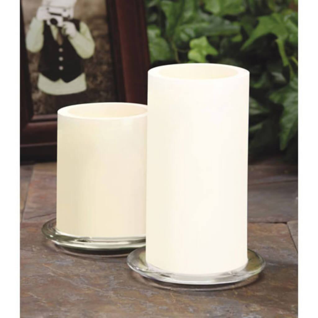 Pillar Candle with Timer White 6 inches 