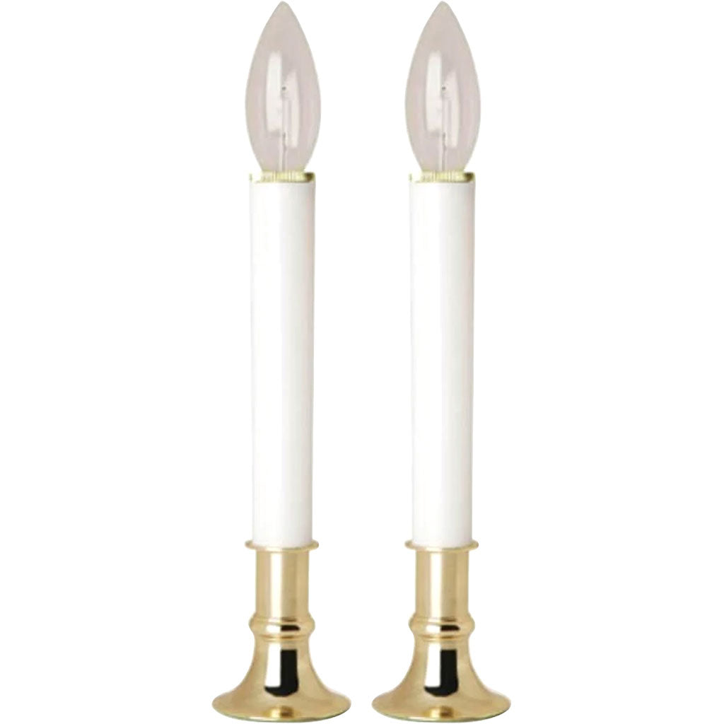 Candle Lamp Battery with Brass Plated Base 