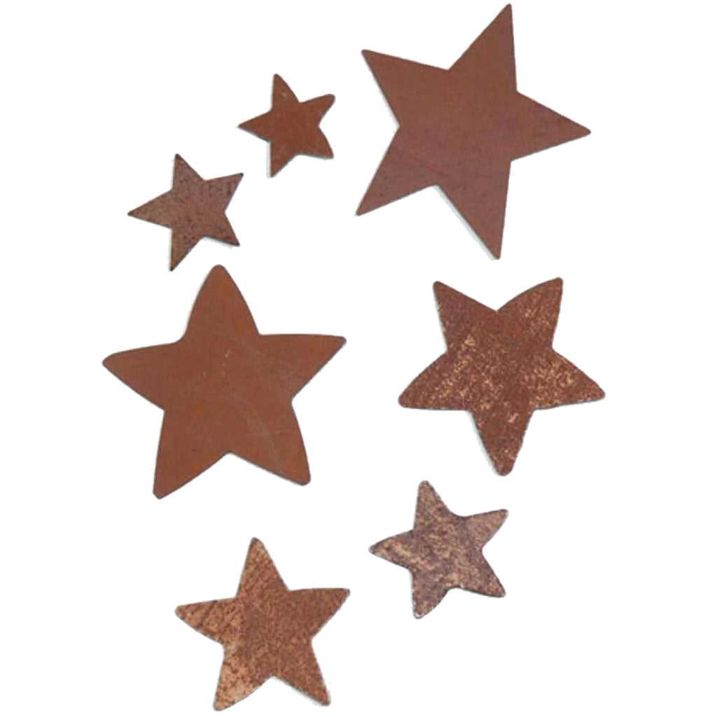 Star Shape Rustic Look Metal Cut Outs 7pcs 