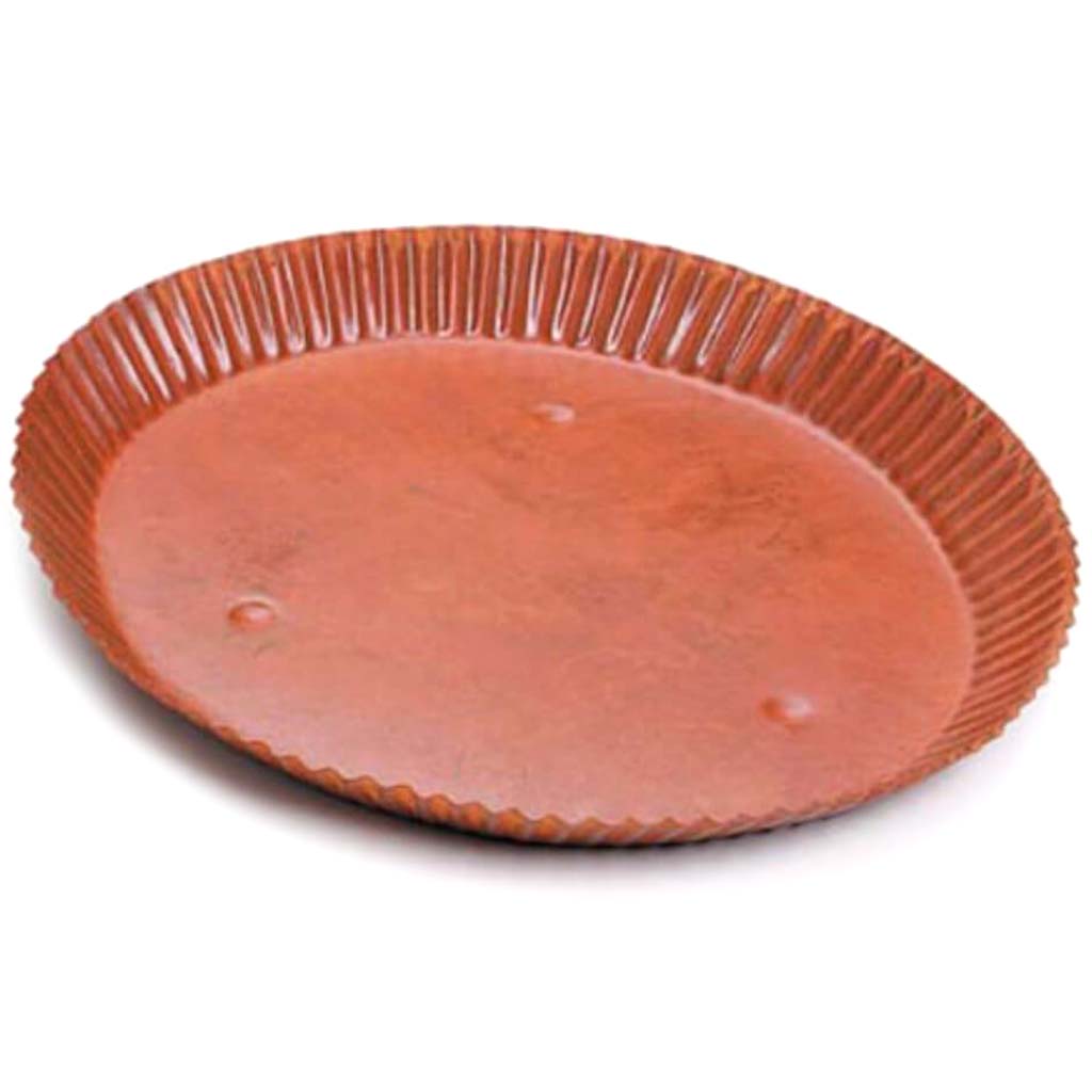 CANDLEPLATE ROUND RUSTED 10IN 