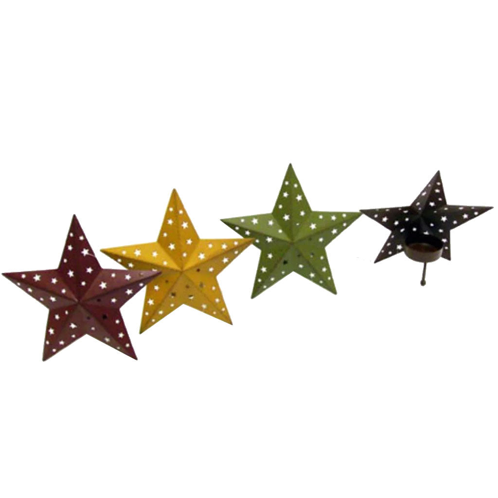 Star Tea Light Holder With Mini Stars 5.75 inches 