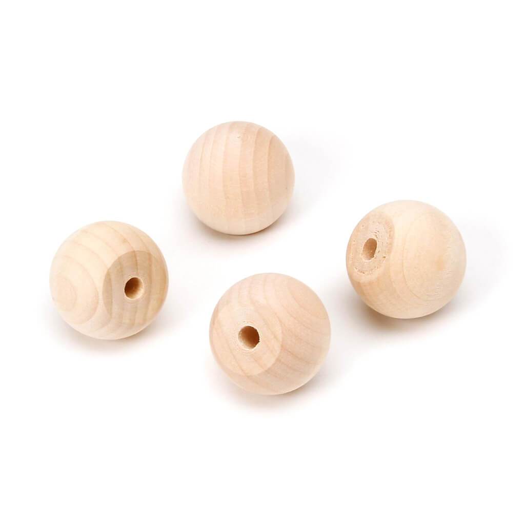 WOOD BALL KNOB PRE PACK 1IN 