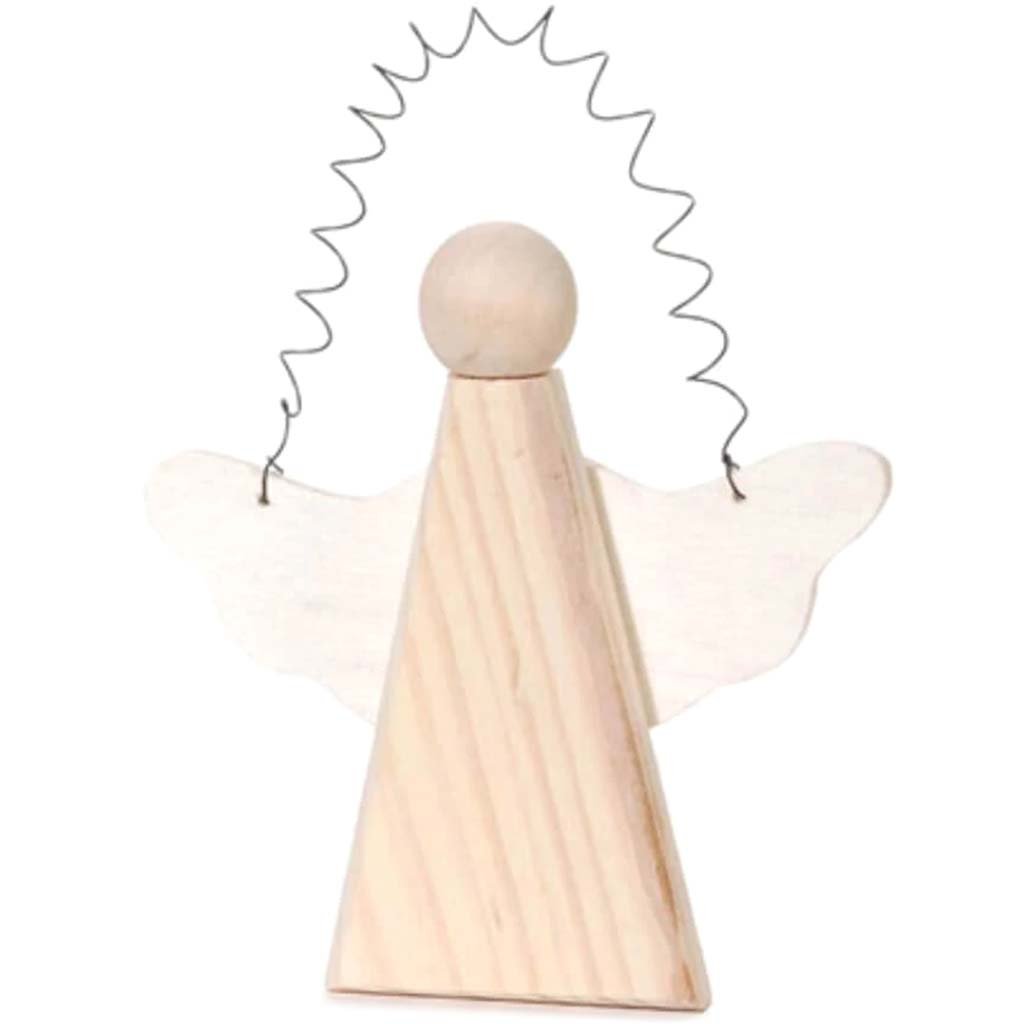 Angel Cut Out with Wire Unfinished Wood 4-1/2 inches 