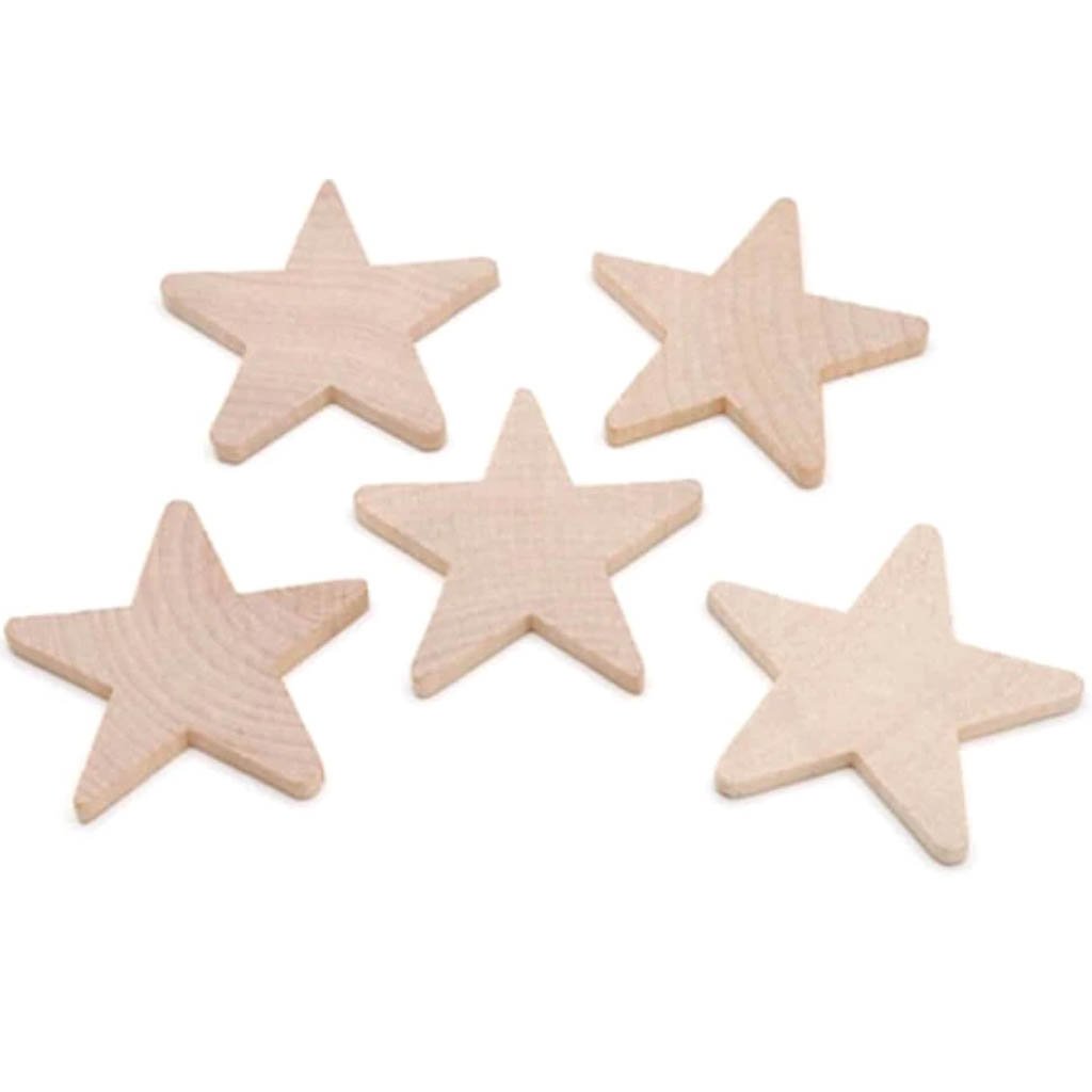 Star Shape Wood 10pcs 