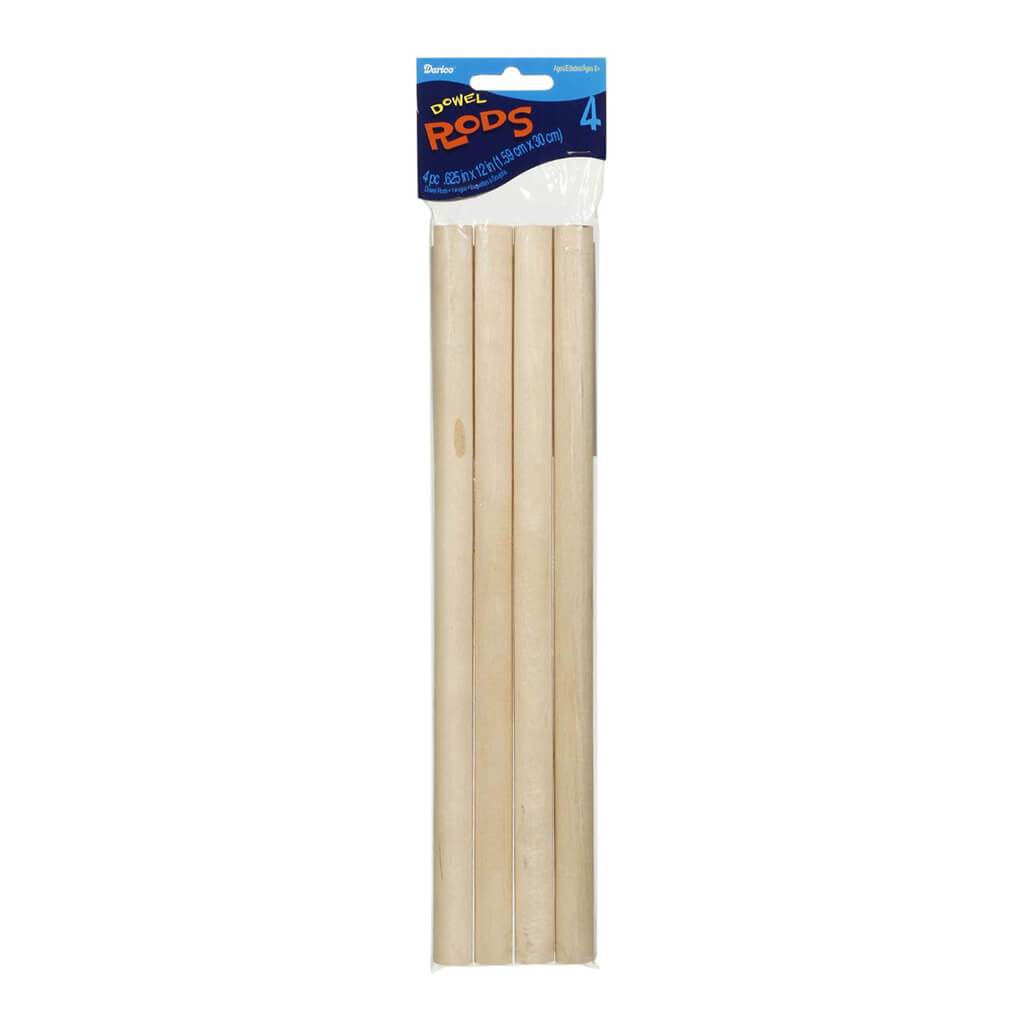 WOOD DOWEL RODS 4CT .625X11X12IN 