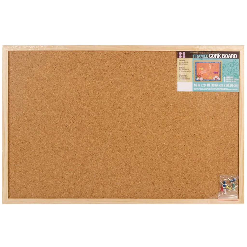 CORK MEMO BOARD FRAMED 16X24IN 