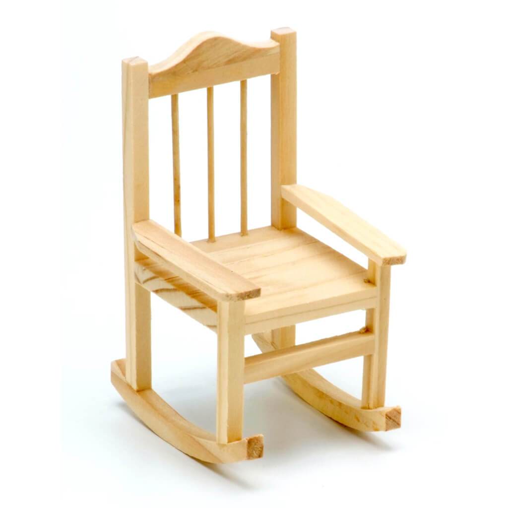 WOOD ROCKING CHAIR UNFINISHED 3.15 X 3.5 X 5.5IN 