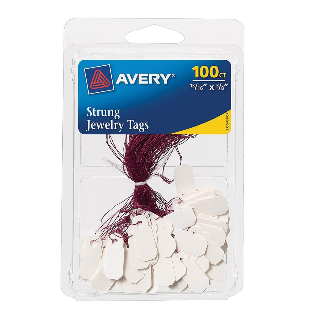 JEWELRY TAGS WHITE .81X.37 