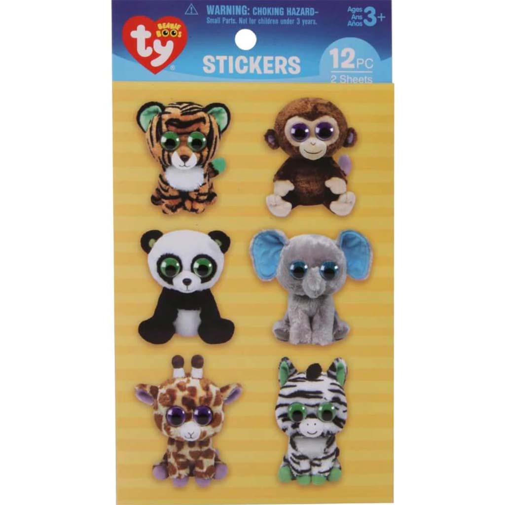 Beanie Boo Jungle Eye Stickers 12pc 