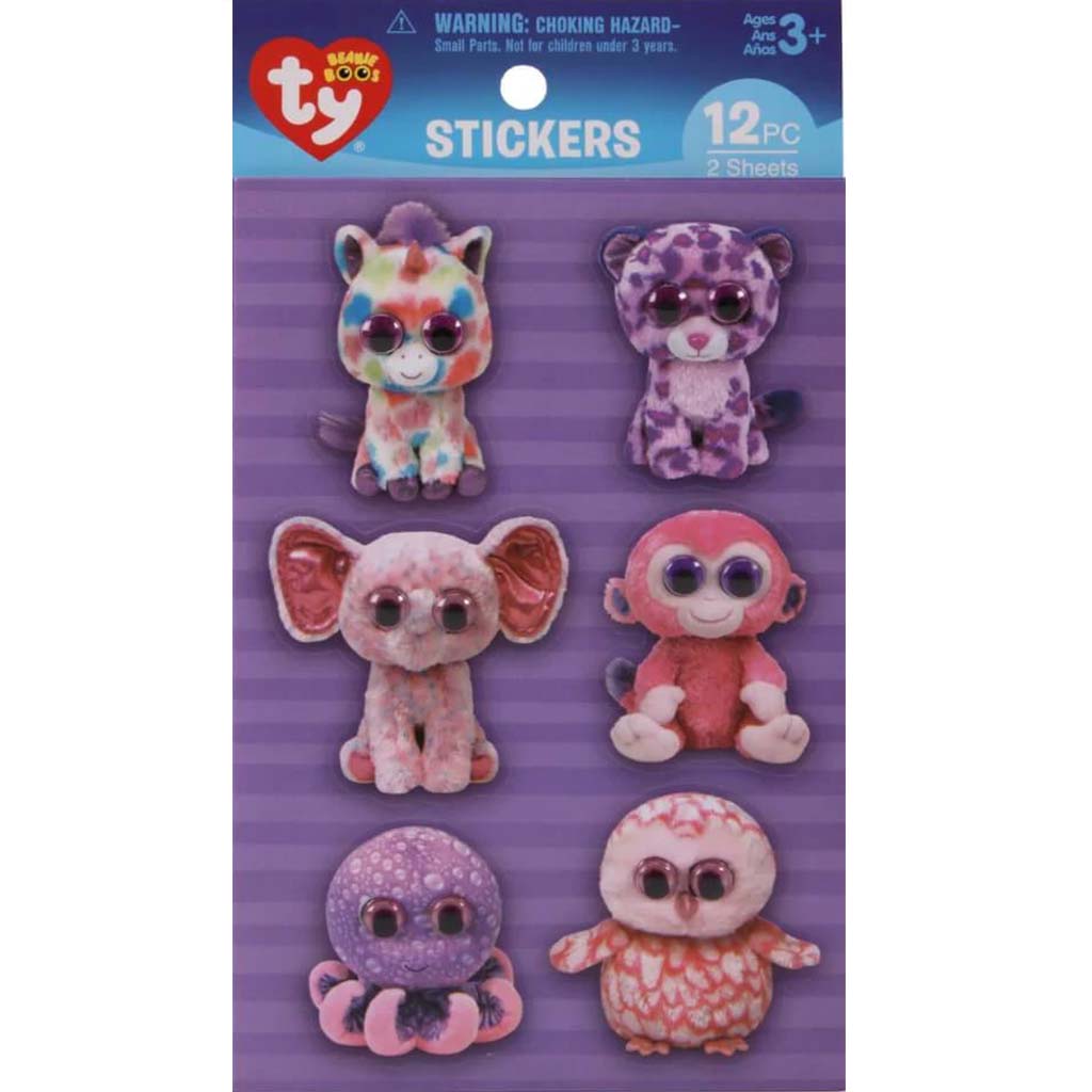 BEANIE BOO GIRLY EYESTKR 12PC 