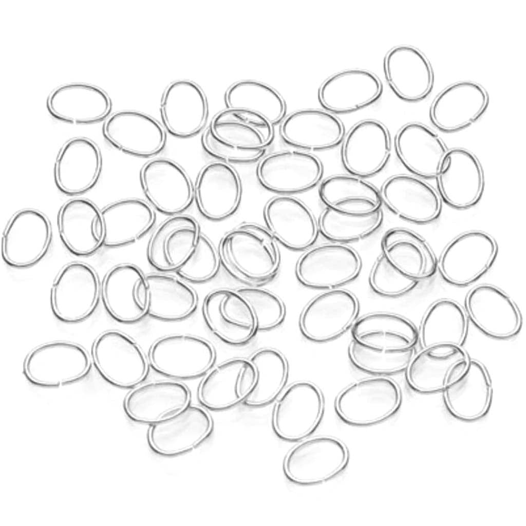 Jump Rings Oval 20 Gauge Bright Silver 4 x 6mm 120 pieces 