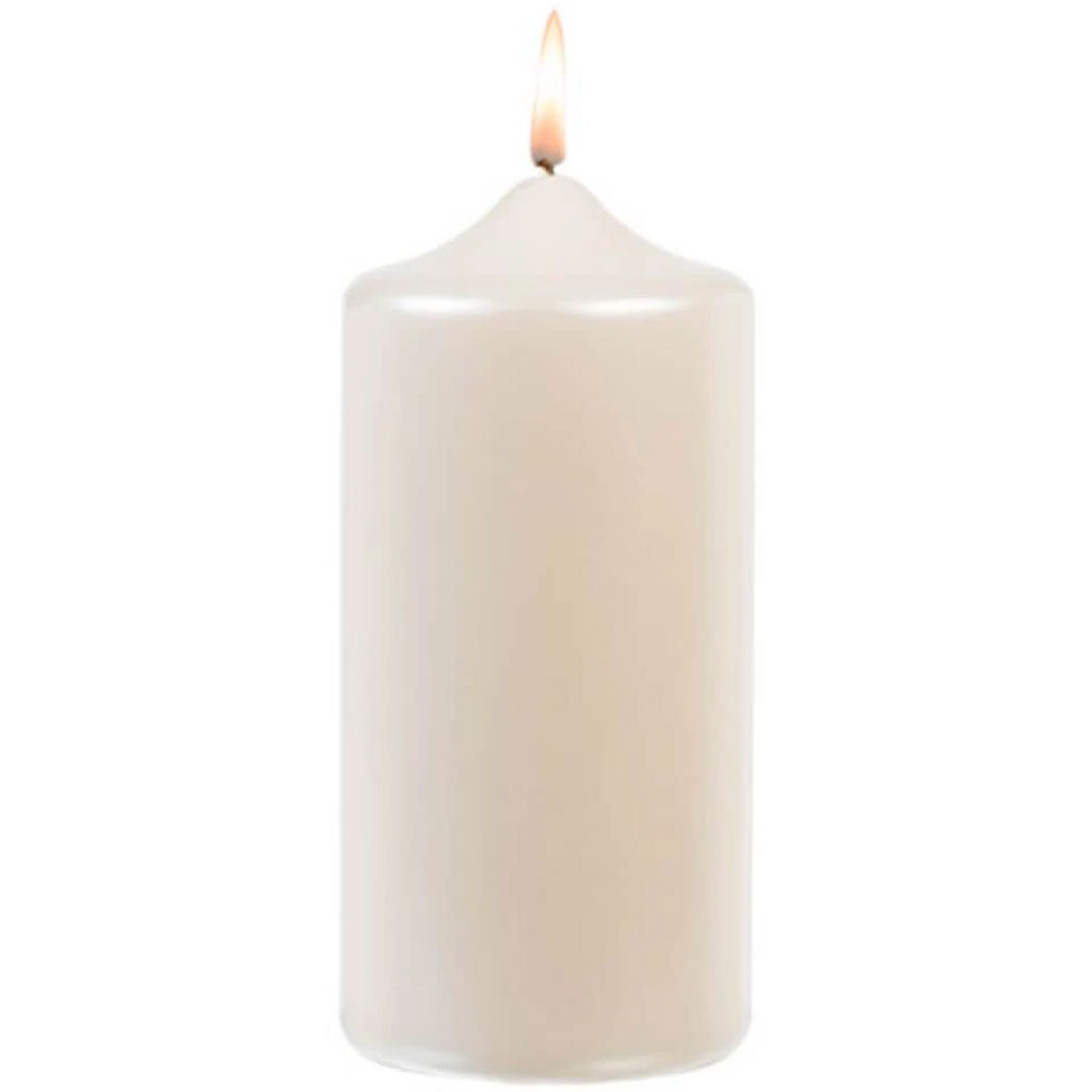 Pillar Candle White Pearlized 3 x 6 inches 