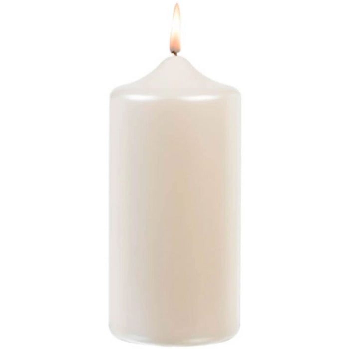 Pillar Candle White Pearlized 3 x 6 inches 
