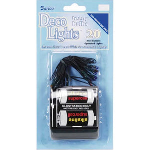 Teeny Bulbs Light Set w/ Battery Pack 20 Rice Bulbs Multi/Green 