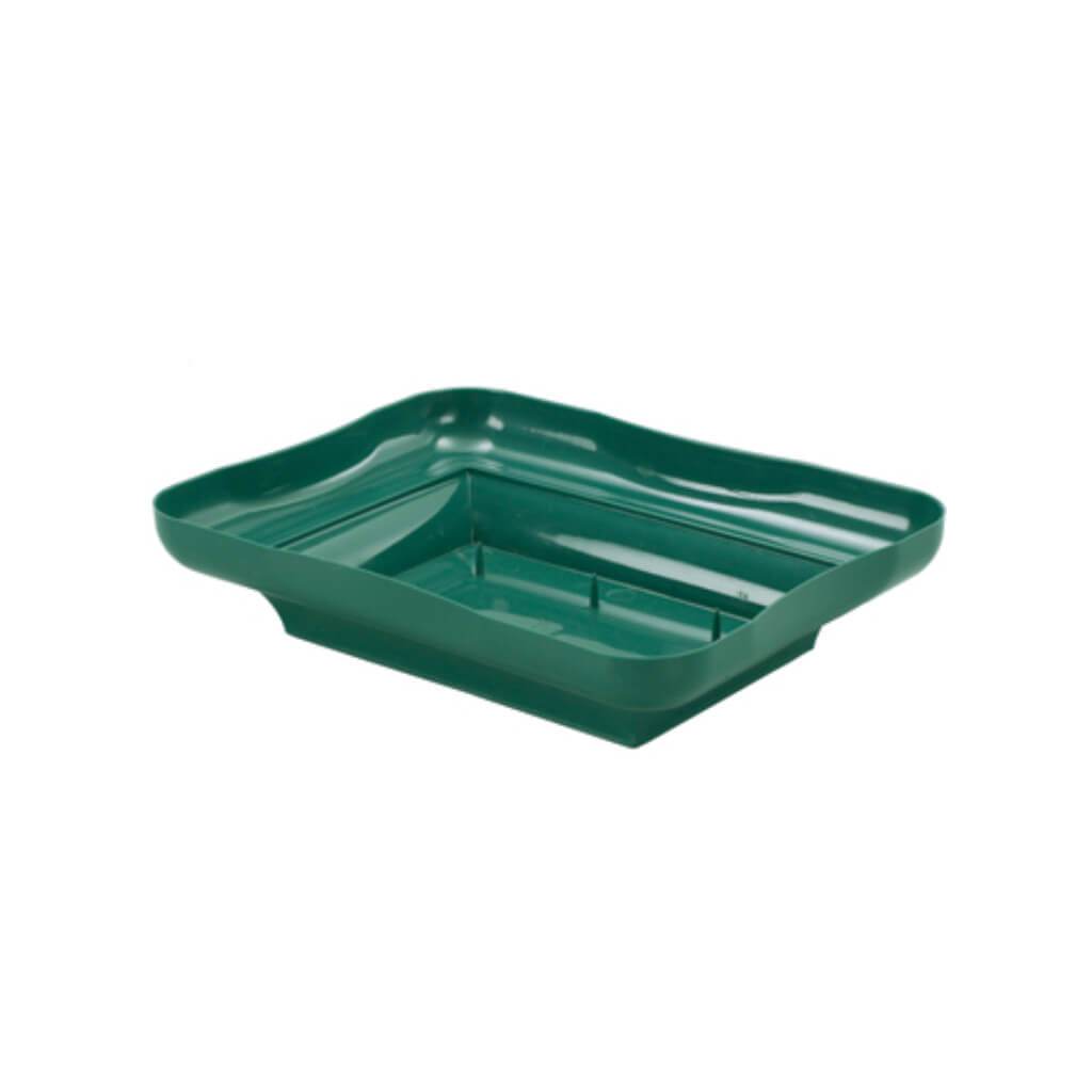 Floral Design Dish Green Plastic 