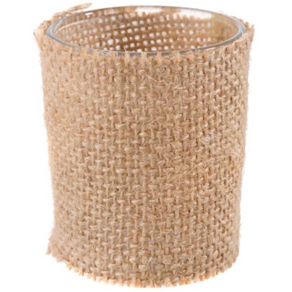 David Tutera Casual Elegance Burlap Covered Glass Votive Cup 