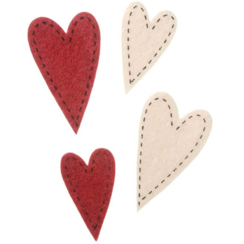 Felties Felt Stickers Stitched Hearts 